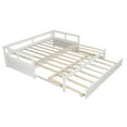 Extendable Daybed with Trundle Beds, Wood Daybed Frame with Pull Out