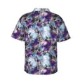 thumbnail image 3 of Daiia Purple Marble Texture Hawaiian Shirt for Men Gentle Cotton Regular Short Sleeve Casual-X-Large, 3 of 9