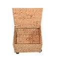 thumbnail image 5 of happimess BSK2005A Ashton 18.11" Classic Farmhouse Handwoven Hyacinth Rolling Filing Basket with Lid and 360 Degree Lockable Wheels, Natural, 5 of 8