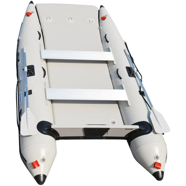 BRIS 11 ft Inflatable Catamaran Inflatable Boat Inflatable Dinghy Mini Cat Boat Gray