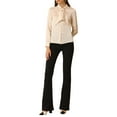 thumbnail image 2 of Allegra K Women's Button Down Shirt Tie Neck Satin Blouse Business Casual Tops, 2 of 6