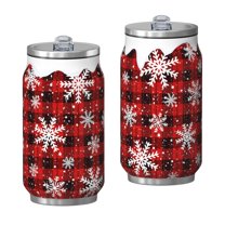 12 Oz Christmas Coffee Travel Mug with Lid, Double Wall Vacuum Reusable Stainless Steel Water Bottle Leak Proof Insulated Hot Cold Coffee Cup Gift for Women Mens,Red(1pcs)