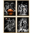 thumbnail image 3 of PixonSign Framed Wall Art, Black & White Basketball Star Posters, Set of 4 Boy's Bedroom Illustration Wall Decor, Adhesive Canvas Prints, Multicolor Contemporary Wall Décor - 8"x10" Natural, 3 of 5