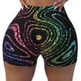 thumbnail image 2 of Pofeuu Rainbow Glitter Print Workout Shorts for Women Scrunch Butt Lifting High Waisted Yoga Gym Seamless Booty Biker Shorts-XX-Large, 2 of 8