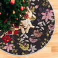 thumbnail image 5 of FMSHPON Wild Flowers Pattern Xmas Christmas Tree Skirt Stand Mat for Holiday Party Decoration Indoor Outdoor 36 inches, 5 of 6