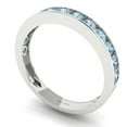 thumbnail image 2 of 0.39 ctw Wedding Band for Women - 18K White Gold Simulated Blue Sapphire Stackable Eternity Ring, 2 of 6