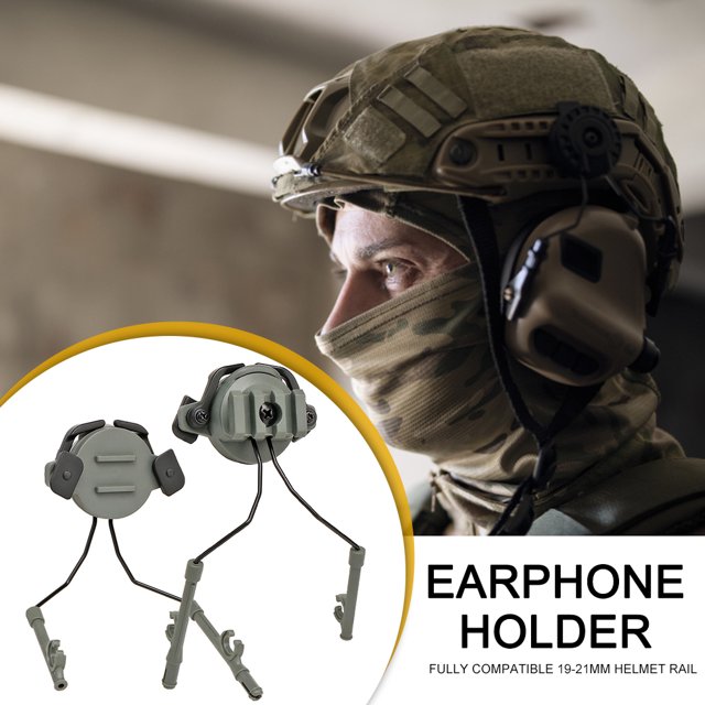 Soporte De Auriculares Soporte de auriculares Soporte de auriculares expandible para riel de casco de 19-21 mm (verde militar)
