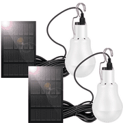 Eummy 1/2Pcs Solar Light Bulbs, Outdoor Indoor Home Chicken Coop Lights, Solar Powered LED Shed Lights, Camping Lamps for Tent IP44 Waterproof