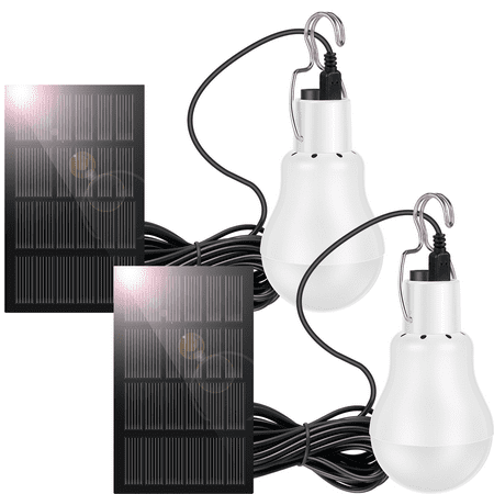 

Eummy 1/2Pcs Solar Light Bulbs Outdoor Indoor Home Chicken Cage Lights Solar Powered LED Shed Lights Camping Lamps for Tent IP44 Waterproof