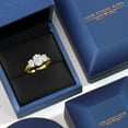 thumbnail image 5 of Gem Stone King 18K Yellow Gold Plated Silver 3-Stone Ring Set with Moissanite (3.10 Cttw), 5 of 6