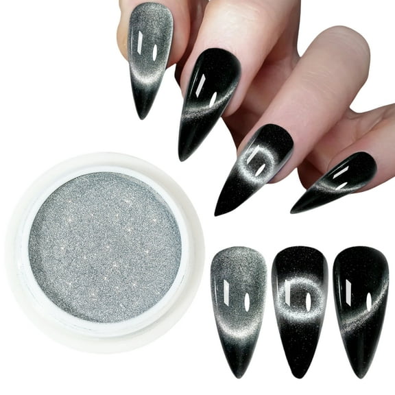 JZROCKER Nails Glitters Power Nails Powder 9D Cats Eye Powder Mirrored Effect Nails Powder Pigment Easy to Apply