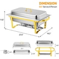 thumbnail image 4 of Ktaxon 4 Pack Chafing Dish for Buffet, 8 Quart Stainless Steel Buffet Set, Rectangular Chafers and Warmers Sets for Party, Catering, Wedding, Banquet, Graduation, Gold, 4 of 8