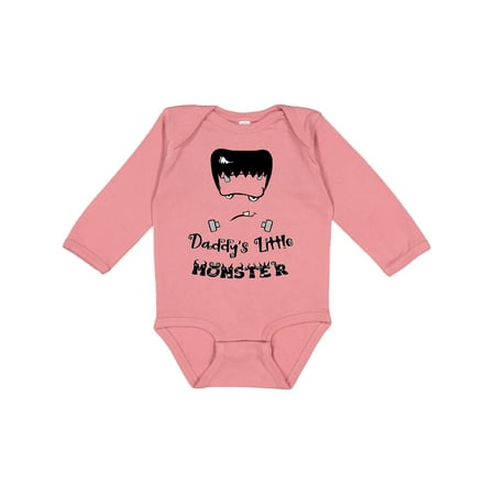 

Inktastic Halloween Baby Frankenstein Daddy s Little Monster Gift Baby Boy or Baby Girl Long Sleeve Bodysuit