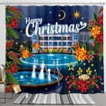 thumbnail image 1 of Whimsical Snowmen Pool Shower Curtain - Festive Christmas Decor, 1 of 5