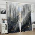 thumbnail image 4 of Black Gray Marble Blackout Curtains,Modern Luxury Black and Gold Abstract Line Texture Art Print Blackout Rod Pocket Window Treatments Drapes for Bedroom Living Room Kitchen 84" W X 84" L, 4 of 6
