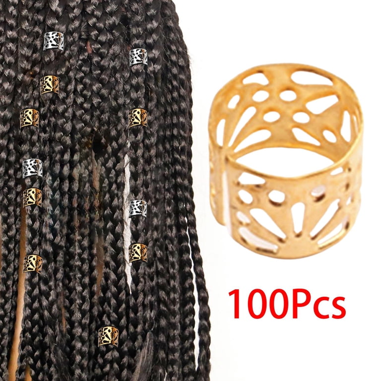 Bohemian Dreadlock Hair Beads – Adjustable Braids Cuff Clip For DIY Natural Hair (Gift Set)