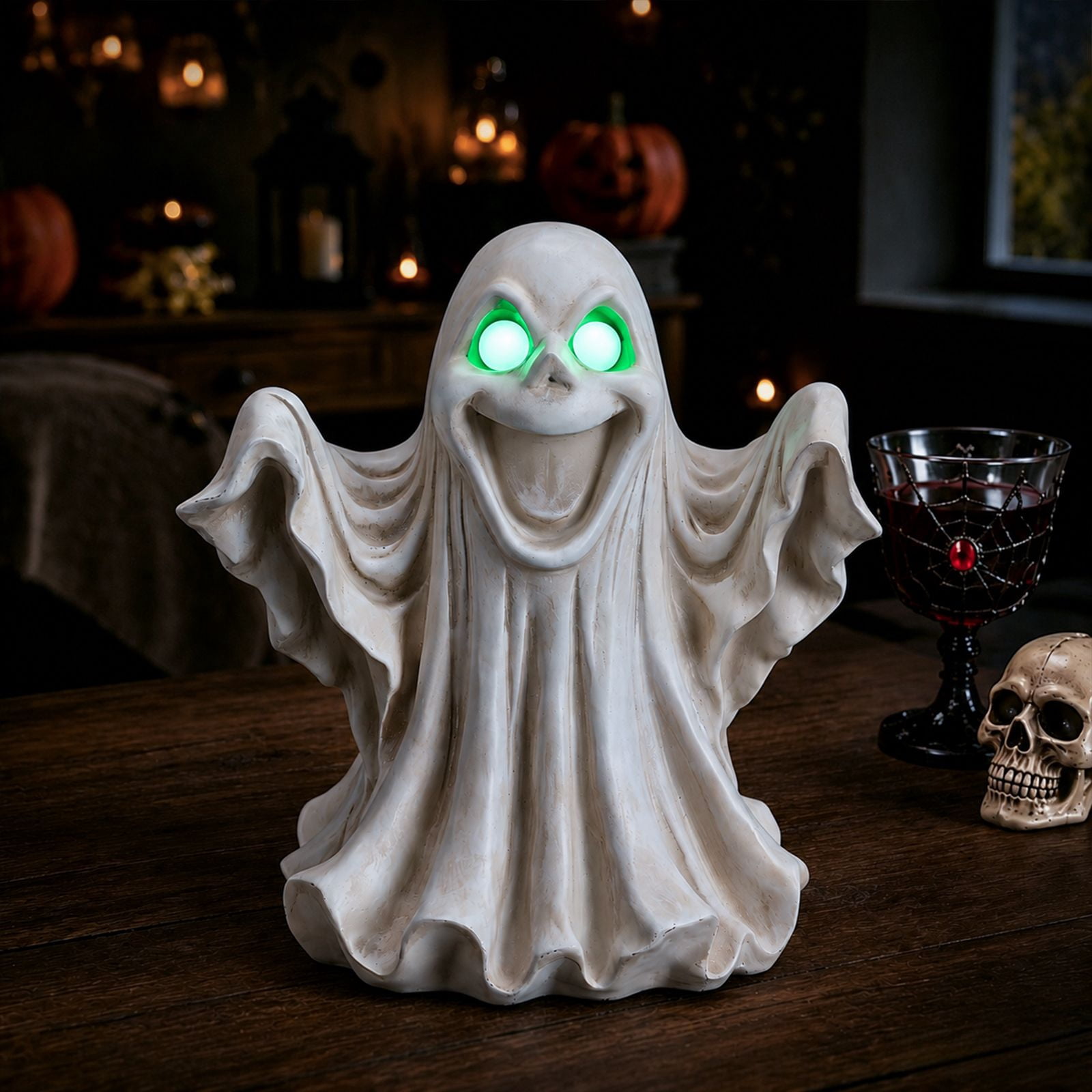 Alvantor Halloween Ghost Figurine Halloween Ghost Decorations with Glowing Eyes