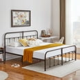 thumbnail image 2 of Taomika Brown King Size Modern Metal Platform Bed, 2 of 10