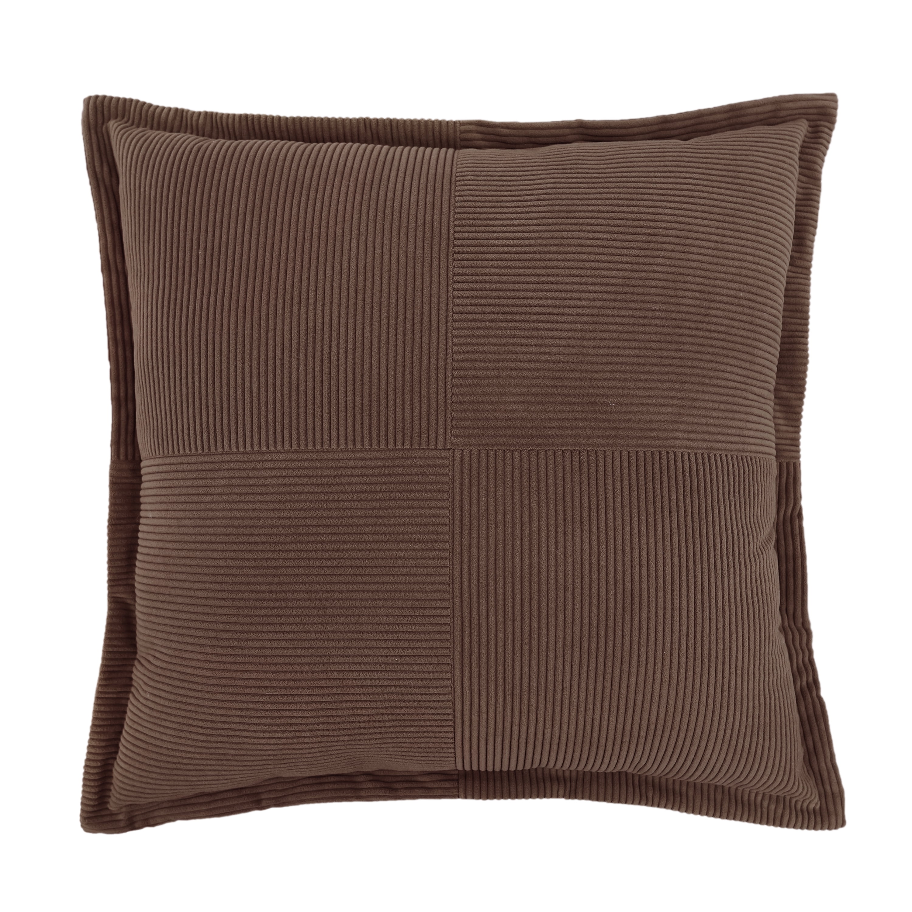 Mainstays Corduroy Velvet Throw Pillow Covers, 22" x 22", Brown, Covers Only, 2‑Pack