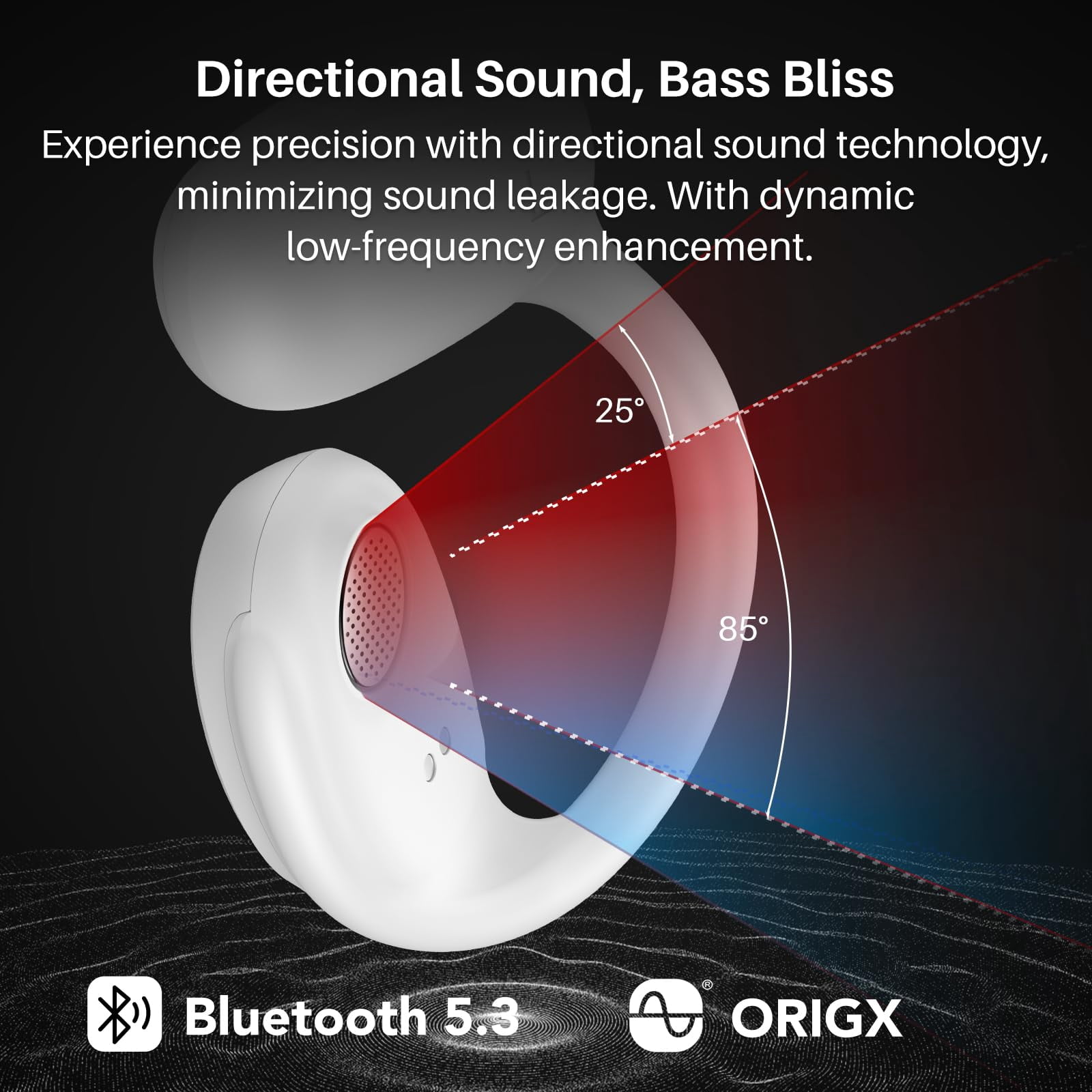 TOZO AI Noise Cancel Headphones, Open Ear Earbuds, Bone Conduction Headphones, 80H, 100+ Languages AI Translation, AI Clear Calls, OrigX Acoustics Stereo Bass, Lightweight Comfortable Wear
