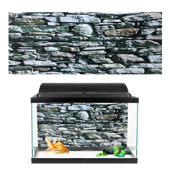 Adhesivo decorativo para pecera, póster de fondo, adhesivo decorativo de pared de piedra para pecera, adhesivo de PVC, adhesivo decorativo para acuario, artesanía superior