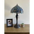 thumbnail image 5 of Tiffany Table Lamp Blue Stained Glass Dragonfly LED Bulbs Included Pull Chain Switches for Living Room Dining Room Bedroom Bedside 12"W*12"D*22"H, 5 of 5