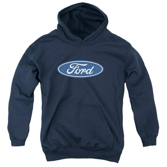Ford Dimensional Logo Youth Pullover Hoodie Sweatshirt Navy