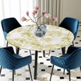 thumbnail image 5 of Elastic Fitted Round Tablecloth, Watercolor Forest Green Waterproof Stretch Table Cover for 55"-60" Tables, Abstract Art Modern Trees Washable Outdoor Tablecloths for Patio, Picnic, Camping, 5 of 9
