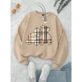 thumbnail image 1 of Sudaderas informales con estampado de oso de peluche para mujer, jersey suave de lana cómodo, Tops holgados con cuello redondo a la moda para mujer, ropa, 1 of 3