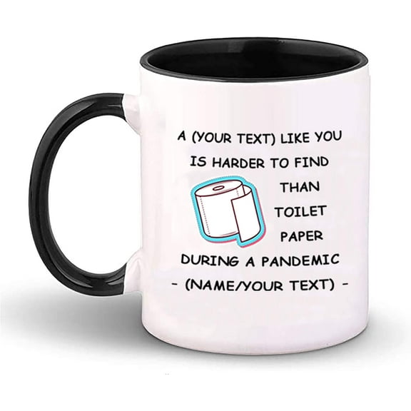 Photo Mug with Personalized Text Upload Your Image with Different Designs (Black)