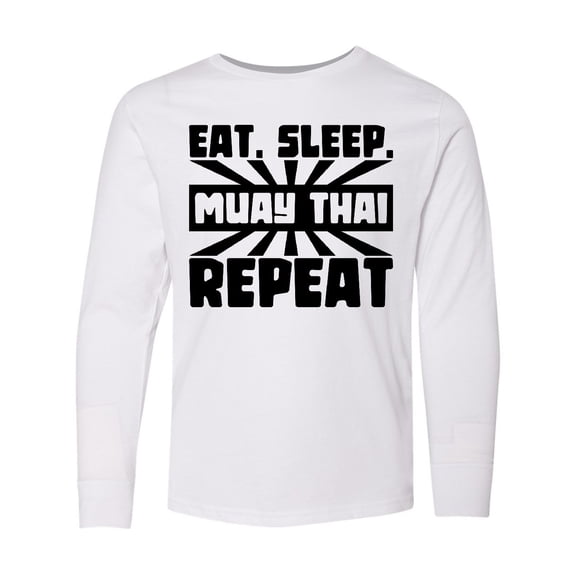 Inktastic Eat, Sleep, Muay Thai, Repeat Long Sleeve Youth T-Shirt