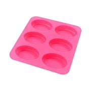 TERGAYEE Silicone Oval Soap Molds,6-Cavities DIY Handmade Soap Mold with Mixed Flower Patterns for Milk Soap,Silicone Mold for Soap Making