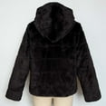 thumbnail image 4 of YYDGH Women's Faux Fur Coat with Hood Fluffy Fuzzy Short Shaggy Jacket Full Zip Up Long Sleeve Plush Thermal Coat Outwear, 4 of 5