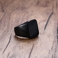 thumbnail image 3 of Anillo de boda perfecl Acero inoxidable pulido hombre estilo motero sello color negro, 3 of 7