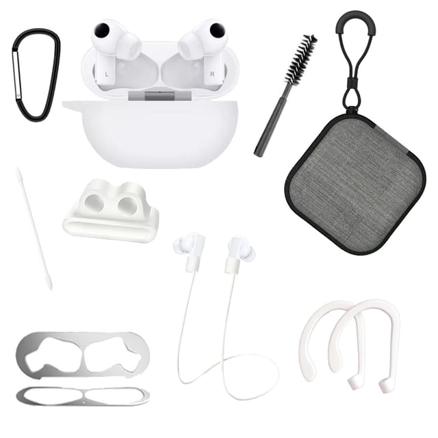Funda y kit de accesorios 8 en 1 Gadget Collection Mx para Huawei Freebuds Pro blanco