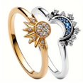 thumbnail image 2 of Juego de anillos de compromiso de sol y luna de circonita cúbica, 2 of 4