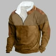 thumbnail image 2 of Tungbrin Mens Big and Talls Quarter Zip Pullover Shirts Long Sleeve Color Block Sweatshirts Casual Stand Collared Tops, 2 of 3