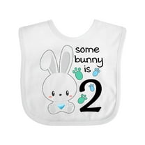 Inktastic Somebunny is Two-Second birthday bunny Boys or Girls Baby Bib