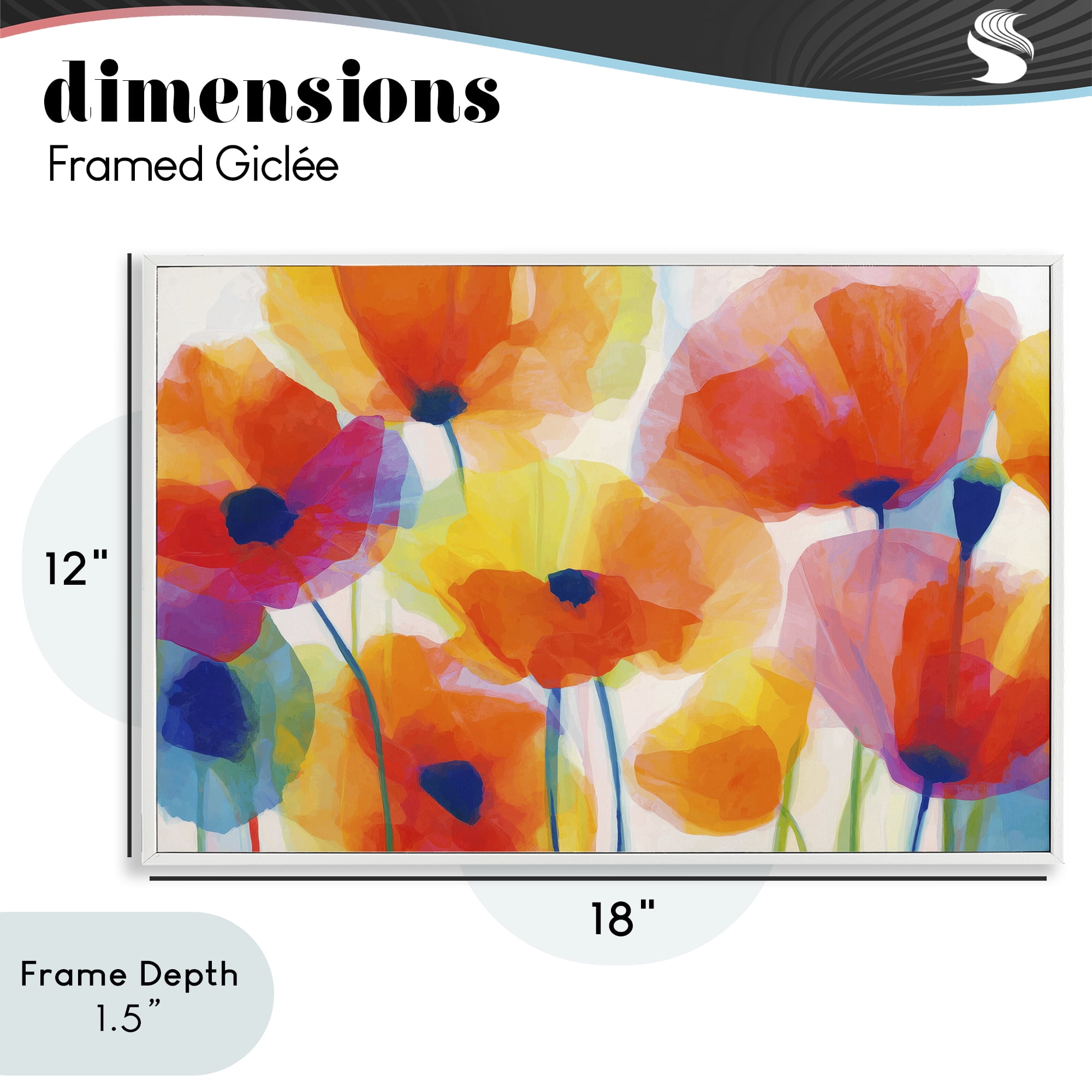 Stupell Industries Poppies At Golden Hour White Framed Giclee Art, design by Chromatic Storm Studio
