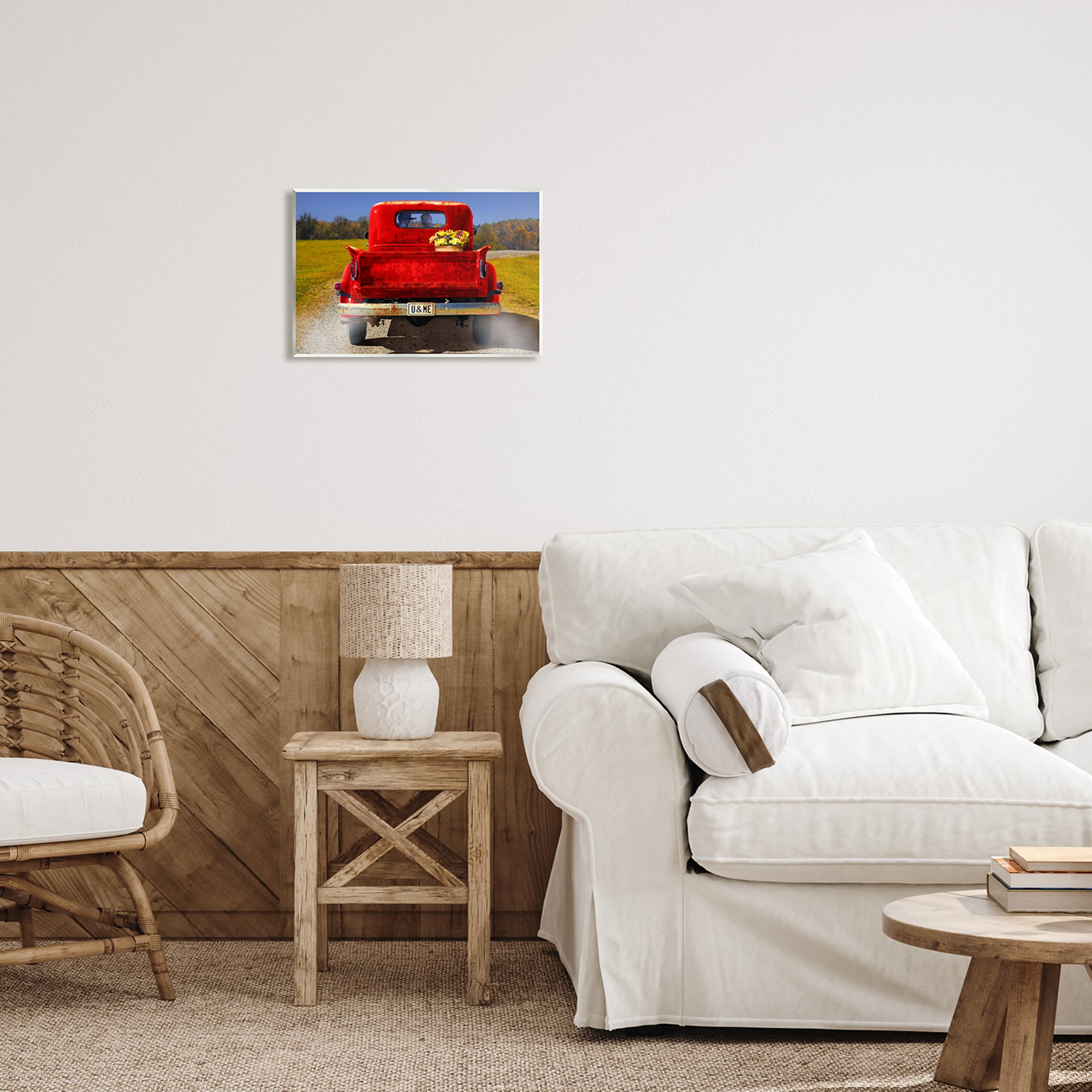 Stupell Industries Romantic Couple Red Pickup Transportation Photography Unframed Art Print Wall Art, 15 x 10