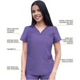 thumbnail image 3 of Adar Pro Heather Blouses Médicales pour Femmes - Col en V - P4210H - Heather Grape - m, 3 of 7