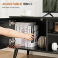 thumbnail image 4 of Mid-Century Modern TV Stand for TVs up to 60", Wood Entertainment Center with Storage Cabinets and Open Shelves, Black, 4 of 8