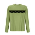 thumbnail image 4 of qolati Mens Long Sleeve T-Shirts Spring Fall Casual T Shirts for Man Color Block Lightweight Soft Breathable Basic Tee Shirts Green M, 4 of 4