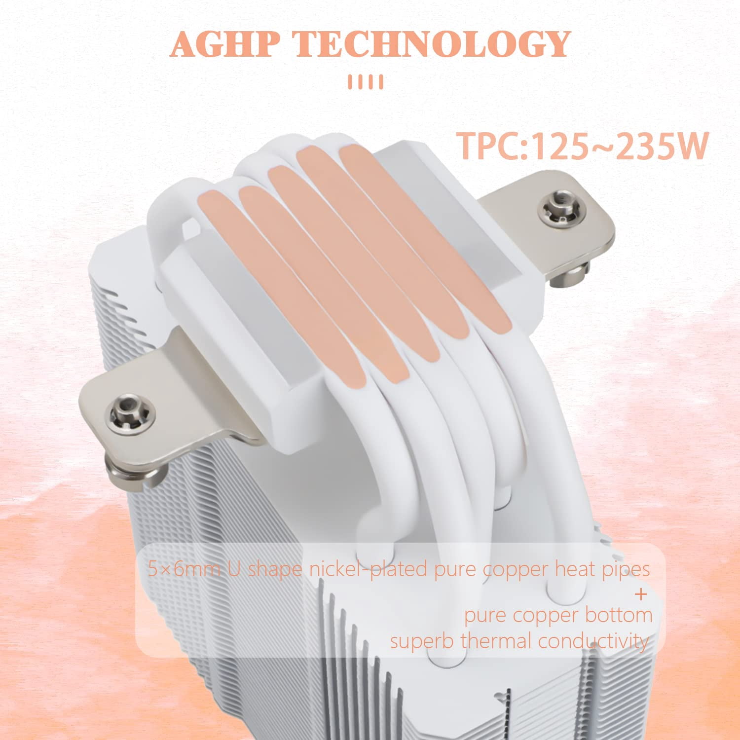 Assassin King 120 SE White ARGB CPU Air Cooler, AK120 ARB, 5 Heatpipes, TL-C12CW-S PWM Quiet Fan Cooler with S-FDB Bearing, for AMD AM4/AM5/Intel LGA1700/1150/1151/1200/1851
