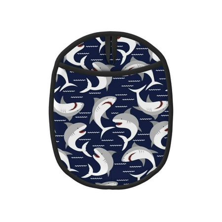 

Pofeuu Angry Shark Print Silicone Pot Mat Mitten With Hanging Loop Heat Resistant Oven Mitts Non-Slip Bbq Baking Smoking Potholders
