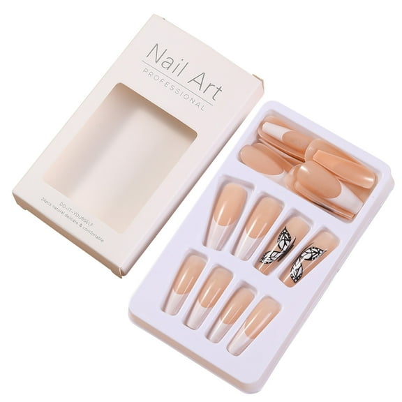 Dengmore Wearing Nail Wholesale Long Trapezoid Blush Chain Checkerboard Camellia Wearable Nail Art