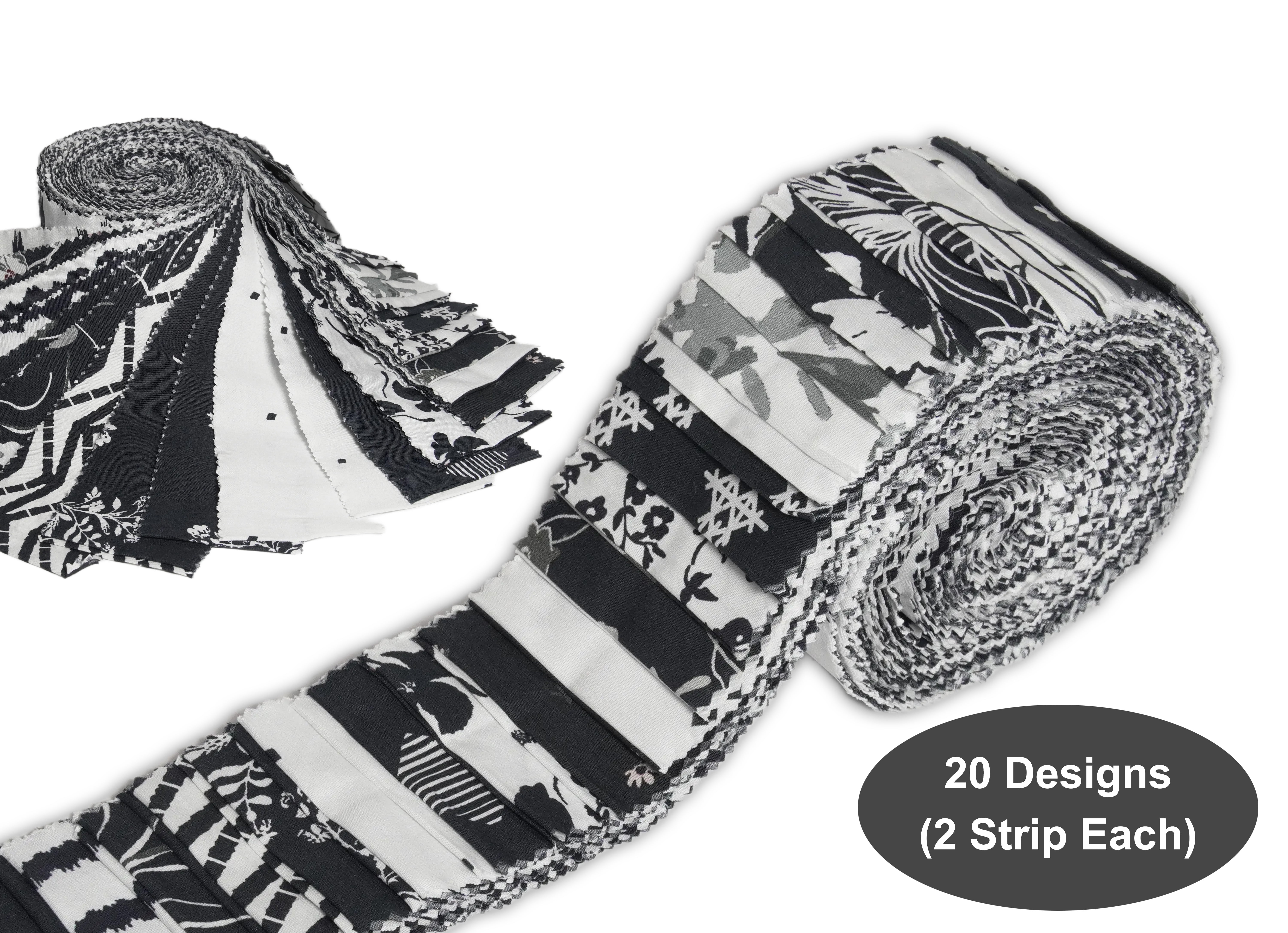 Soimoi 40Pcs Florals Print Cotton Precut Fabrics for Quilting Craft Strips 2.5 x 42 inches Jelly Roll