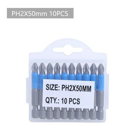 

Non-slip PH2 Magnetic Batch Head Cross Screwdriver Hardness Impact Drill Bit 50mm