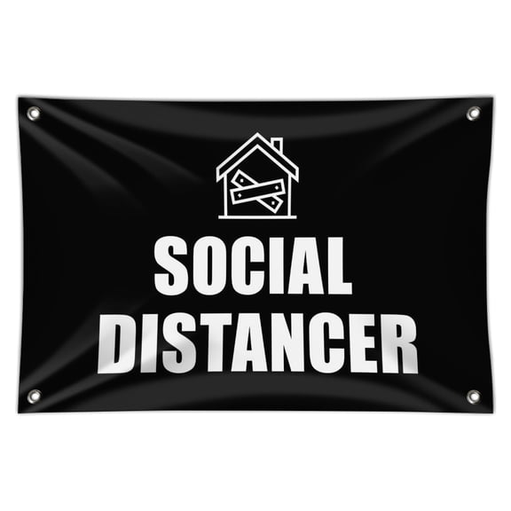 Boarded Up Home Social Distancer Home Business Office Sign