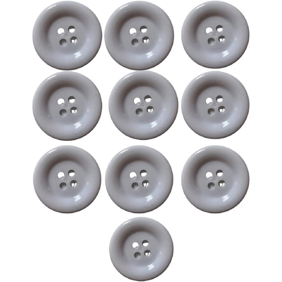 2 inch Big Colored Buttons Large Round Shapes Craft Flatback Resin Button 4 Holes Multicolor for Decoration Crafts Making, Clothes Sewing and DIY Projects, Scrapbook Pack 10 Pcs (White) White Large